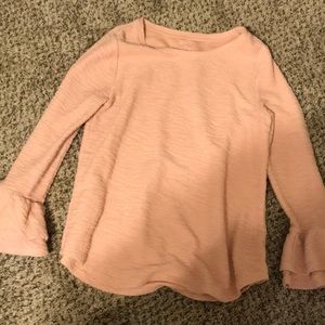 pink bell sleeve sweater